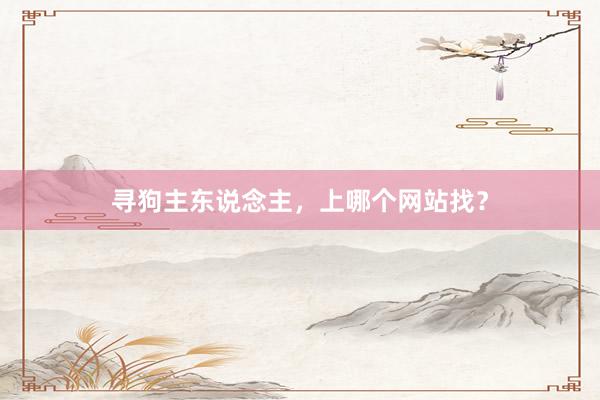 寻狗主东说念主，上哪个网站找？